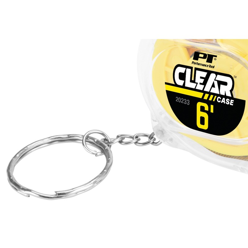 Performance Tool 20233 6' Clear Mini Tape Measure, SAE &