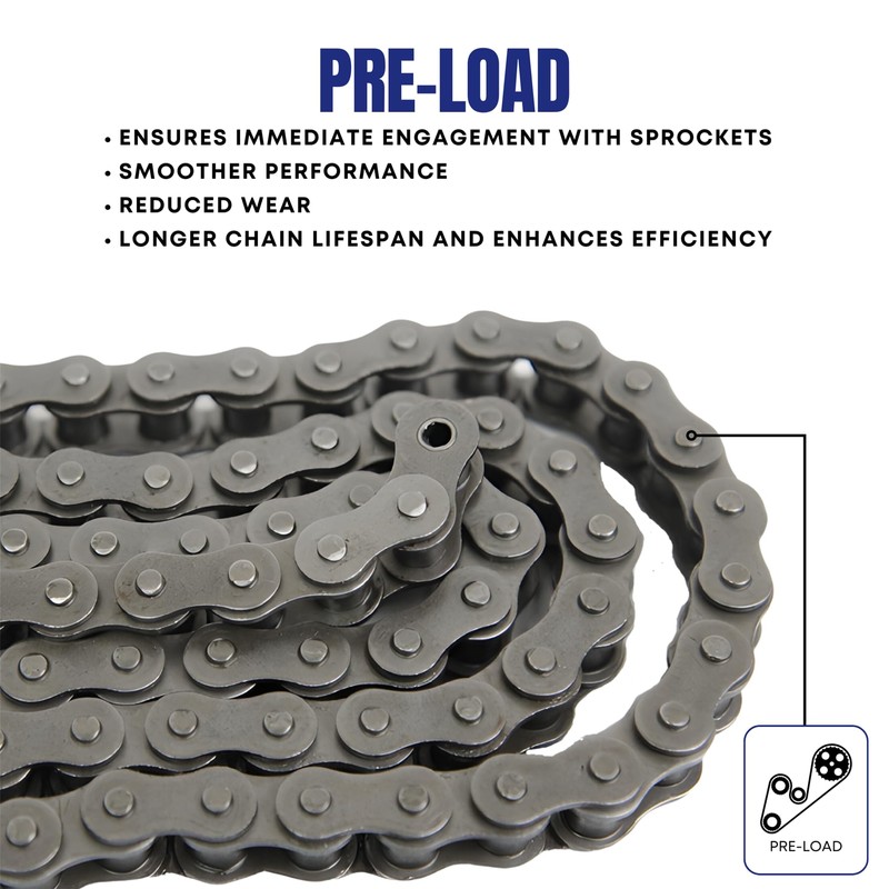 Jeremywell 50 Roller Chain 10 Feet with 1 Connecting Link