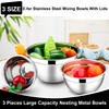 E-far Mixing Bowls with Lids, 6-Piece Stainless Steel Salad Bowls