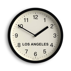 JONES CLOCKS® Los Angeles Time Zone Wall Clock Small Modern Round Clock 20 cm Black Easy to Read Numbers Ideal for Kitchen, Living Room, Office or Any Small Room