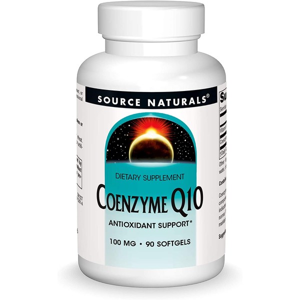 Source Natural Coenzyme Q10 Antioxidant Support 100 mg For Heart, Brain, Immunity, & Liver Support - 90 Softgels