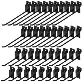 Yauhar 30Pcs 4 Inch White Slatwall Panel Hooks, Heavy Duty Slat Wall Hanging Display Hooks Pegboard Metal Hanger Hook for Gridwall Garage Shop Retail