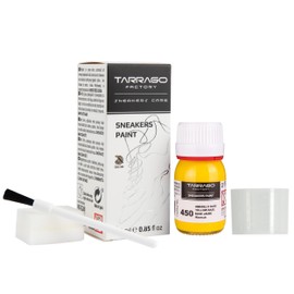 Tarrago | Sneakers Paint 25 ml con Brush and Sponge | Pantone Colours | Paint for Leather, Synthetic Leather and Canvas Sneakers and Sports Shoes (Base Yellow 450)