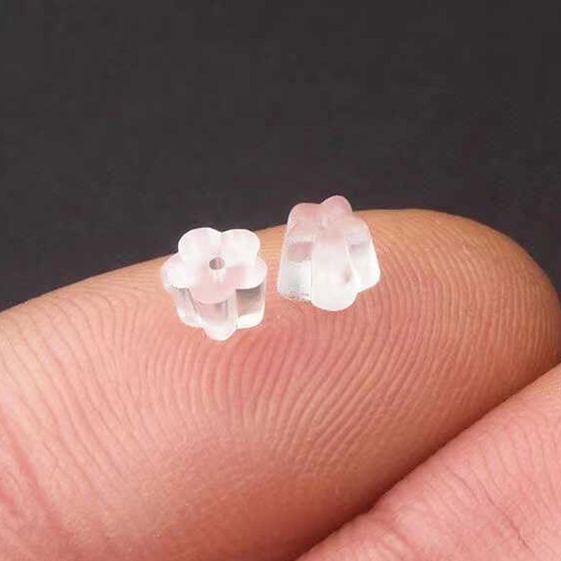 Silicone Earring Backs, 200 Pack Clear Hypoallergenic Replacement Stoppers for