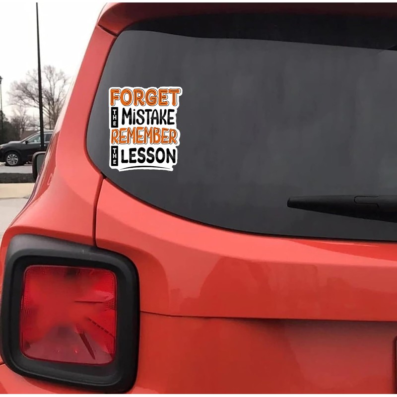Forget Mistake Remember Lesson 6-Inch Vinyl Decal Sticker for Laptops,