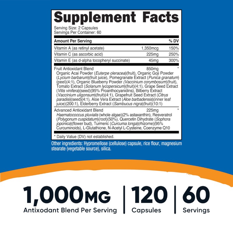 Nutricost Super Antioxidants (1000mg) 120 Capsules - Antioxidant Supplement for