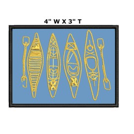 Athena Brands Canoes Patch Embroidered Hook Loop Applique Nature Souvenir