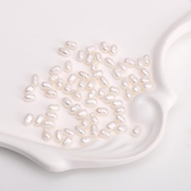 Natural Rice Freshwater Pearl Beads 2-3mm White Loose Pearls, 0.5mm Hole for Jewelry Making 15"