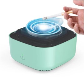 Neioaas Smokeless Ashtray - 2 In 1 Multifunctional Ashtray Air Purifier Ashtray with Filter,Multifunctional Portable Negative Ion Air Freshener for Business Car Home Office (Green)