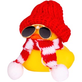 MuMyer Rubber Duck Car Ornaments Cute Duck Car Dashboard Decorations for Christmas Decor and Home Decorations with Mini Hat Scarf and Sunglasses(B2)