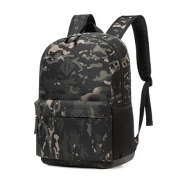 TRAILKICKER Backpack for School, Basic Bookbag 16L for Teens Middle School College, Durable Lightweight School Backpack, 15 inch Laptop Compartment, Camo, 17.7” H x 11.8” W x 4.7” D