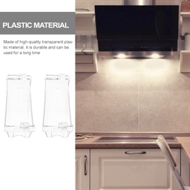 jojofuny 2Pcs Transparent Plastic Range Hood Oil Catcher Cups, 6.10X1.49X1.25In Grease Collecting Cups for Home Kitchen Hood Filter Replacement