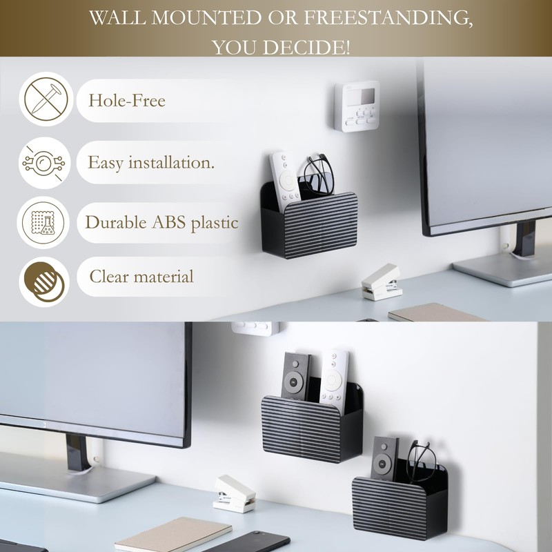 LINFIDITE Adhesive TV Remote Control Holder Wall Mount TV Remote