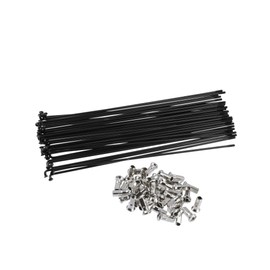 INFINAUTO 40pcs Bicycle Carbon Steel Spokes 12G Bike Spoke 219mm Length with Nipples for Most Bicycle Black Stylish Design