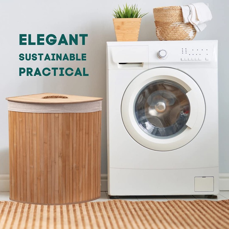 Eco Bath London Bamboo Laundry Basket with Lid - 55