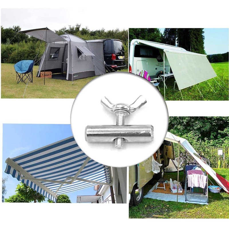 4Pcs Awning Rail Stoppers 8mm for Caravan Motorhome Campervan Boat,
