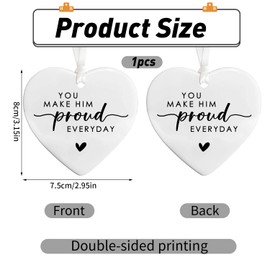 You Make Him Proud Everyday Memorial Ceramic Pendants, Sympathy Bereavement Gifts for Loss of Dad Father Grandad, Bereavement Keepsake Dad Memorial Gifts, Proud of You Thinking of You Hanging Ornament