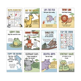Carson Dellosa Decoding Strategies Poster Set—Essential Listening, Communicating, Phonics, Writing, and Sound Recognition Skills and Strategies (12 pc)