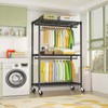 FUTASSI P3 Plus Rolling Clothes Rack, Clothing Racks for Hanging