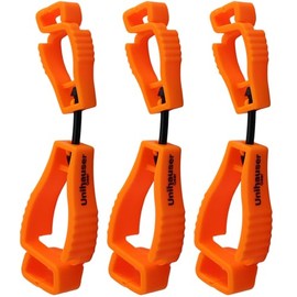 [ 3 Pack ] Glove Clips UG-H2491 | POM, Versatile, Multipurpose Holder for Gloves, Hats and Gear (POM Grip Clip, Orange)
