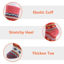 RnCop 5 Pairs Women Winter Socks, Thick Warm Thermal Wool Knitting Ladies Socks, Colourful and Quality Gifts for Women