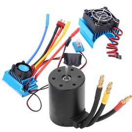 RC Brushless Motor Set, 3650 2300KV Waterproof 4 Poles Brushless Motor 80A ESC Combo Set for 1/10 RC Car Truck Update Parts