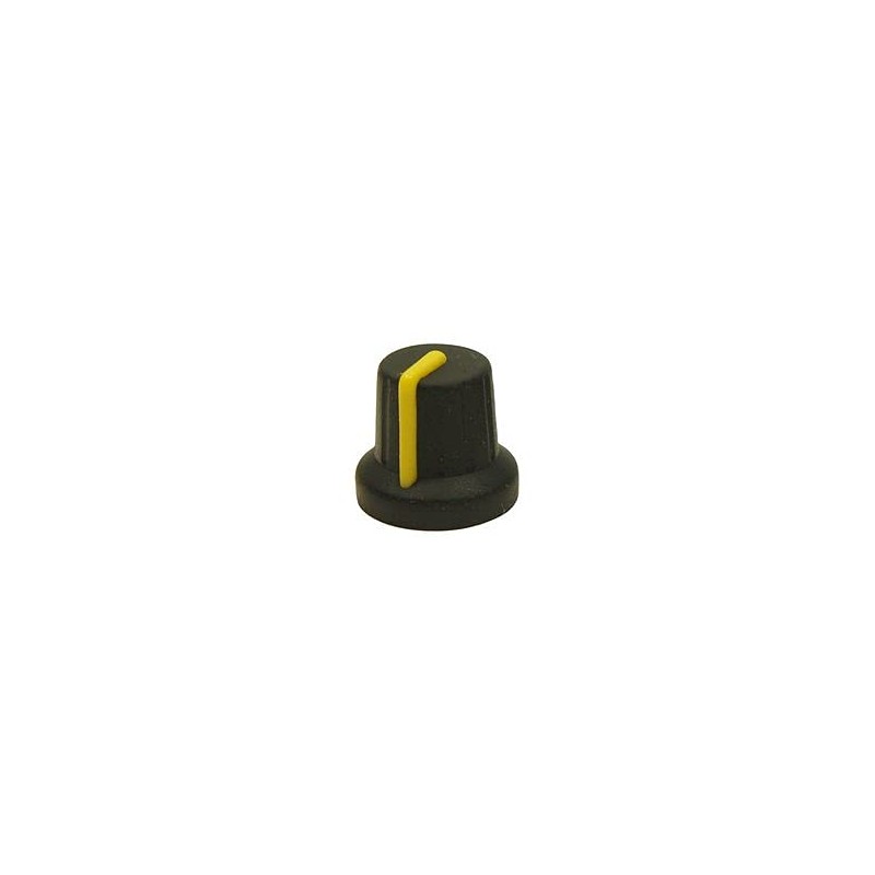 Soft Touch Knob, Black/Yellow, 16mm, 1 Piece - MC72605S