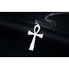 FPHNUY Men's Stainless Steel Coptic Anka Cross Religious Pendant Necklace,