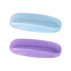GSHLLO 2 Pcs Sparkle Eye Glass Cases PU Leather Glasses Case Hard Shell Eyeglasses Case Reading Glasses Hard Cases Protective Sunglasses Case