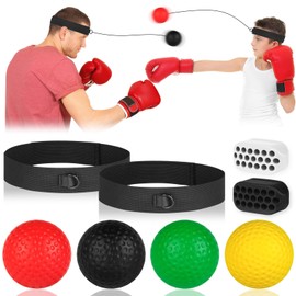 flintronic Boxing Reflex Ball, 4 Pieces Boxing Training Ball, Reaction Ball, Boxing Equipment, Boxing Balls with Headband, Perfect for Reaction, Agility, Punch Speed, Fighting Ability