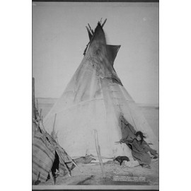 History Galore 24"x36" Gallery Poster, Indian girl and Teepee c1880s