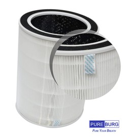 PUREBURG Replacement Filter Compatible with Colzer KJ580 & UNbeaten Fast 600 & VIOMI VXKJ03 Air Purifiers,H13 HEPA Activated Carbon 3-Stage Filtration Air Clean Dust VOCs Odor