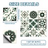 CHGCRAFT 36pcs 9 Styles Moss Green Pattern Tile Stickers Waterproof