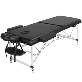 Yaheetech Massage Tables Portable Lash Bed for Eyelash Extensions Spa Bed Wax Table Black 28" Wide
