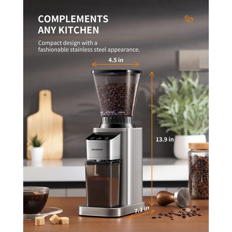 SHARDOR Professional Conical Burr Coffee Grinder, Coffee Bean Grinder with