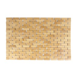 Kcgani Bamboo Bath Toilet Mat, Non Slip Quick Drying Wooden Floor Mat, Sauna Spa Steps Decor and Accessories, Bamboo Weaving Drip Pad for Floor Spa Bathtub Kitchen, 24x16in