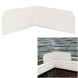 WholesalePlumbing Supply 3-Pack Aluminum Roof Valley Splash Shield Gutter Guard, White, (2G754G0-3)