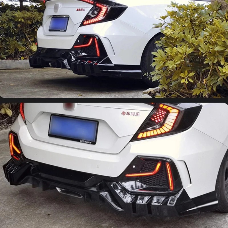 For 2017-2021 Honda Civic FK4 FK7 MU Style Rear Bumper