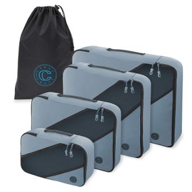 Carry Craft Packing Cubes 4 Piece Travel Luggage Organizer Set with Laundry Bag - Blue