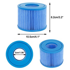 WuYan 6pcs Hot Tub Filters Compatible with Best-way Size VI, Replacement Filter Compatible with Lay-Z-Spa, for Miami, for Vegas, Blue Upgraded Version