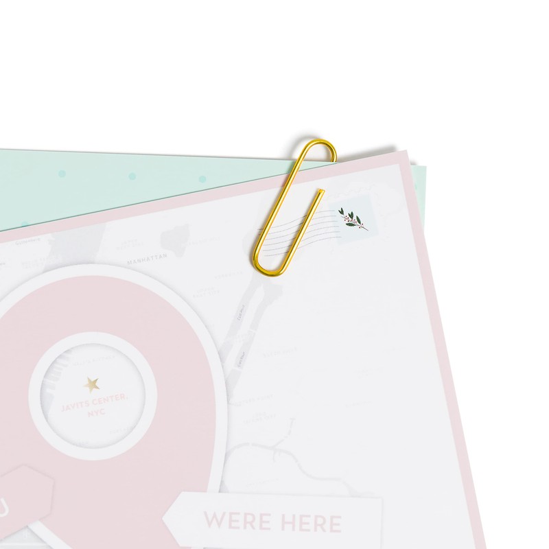U Brands Gold Paper Clips, Office Supplies, Clear Vinyl Coated,