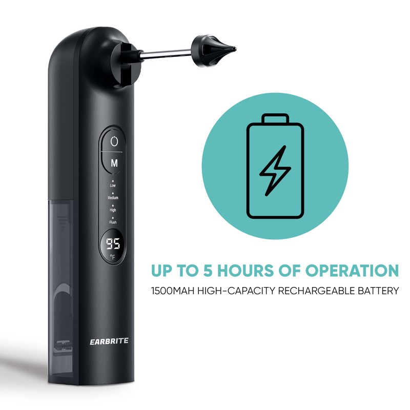 EarBrite Electric Earwax Removal Kit - Professional Water Powered Flush