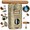 DXXULL Cigar Lighter, 7-in-1 Cigar Lighter Set: Dual-Flame Windproof, Visual