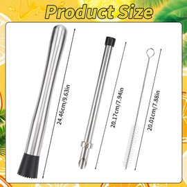 2 Pcs Straw Puncher And Muddler Hole Puncher For Plastic Lids 304 Stainless Steel Tool Fresh Squeezed For Lemonade Plastic Lids Cups