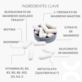 CellX Magnesium Ultra con Malato, Glicinato y Citrato | Suplemento de Magnesio con Vitaminas del Complejo B | 90 Cápsulas Veganas