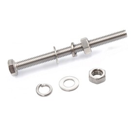 binifiMux 6-Pack M10 x 80mm Hexagon Screws Hex Bolts with M10 Hex Nuts Flat Washers/Spring Lock Washers Set, 304/18-8, Plain Finish