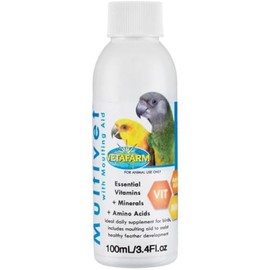 Multivet with Aid Bird Supplement para Aves - Helps Feather Production Ayuda a Producir Plumas 100ml