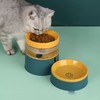 Pet Double Bowl Water Dispenser 1L Neck Protection Anti Tip
