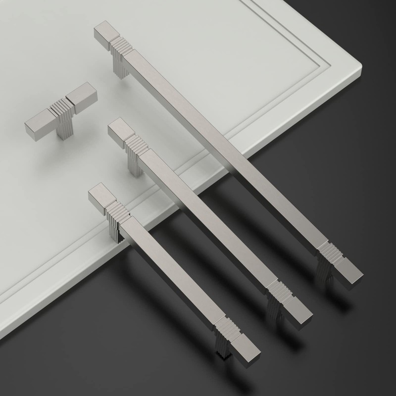 Amerdeco 10 Pack Brushed Satin Nickel Kitchen Cabinet Pulls 10