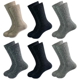 6 Pairs Alpaca Socks Wool Socks Men Women Norwegian Socks Warm Winter Socks Cuddly Socks Cosy Breathable, Colour mix2